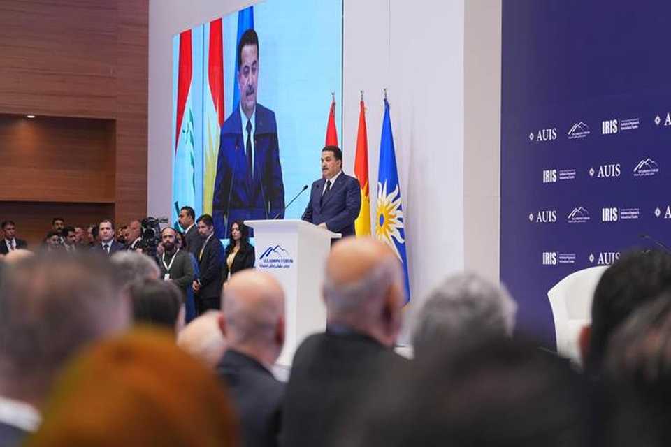سوودانی لە سلێمانی: عێراقمان لە ململانێکان بەدوور گرت / عێراق بووەتە وێستگەیەک بۆ رەخساندنی ئارامی