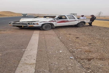 ئۆتۆمبێلێک وەرگەڕاو شۆفێرەکەی گیانی لەدەستدا